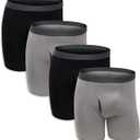 Fruit of the Loom Men's Premium COOLZONE Boxer Briefs, black/Gray (4 Pack), X-Large