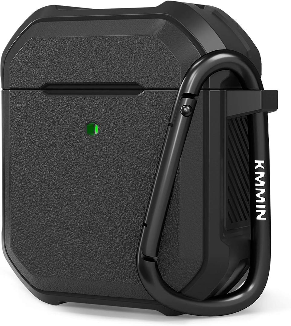 Airpods Case Cover, Ztacking Airpods 2 & 1 Protective Hard Case Rugged Full-Body Shockproof with Keychain Front LED Visible Designed for Airpod Case 2nd Generation - Black