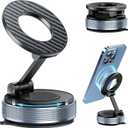 Car Phone Holder for Magsafe, Foldable Suction Cup Phone Mount 360 Adjustable Vacuum Magnetic Phone Holder, Cell Phone Holders for Your Car Compatible with iPhone 17 Pro Max 16 15 14 13 12