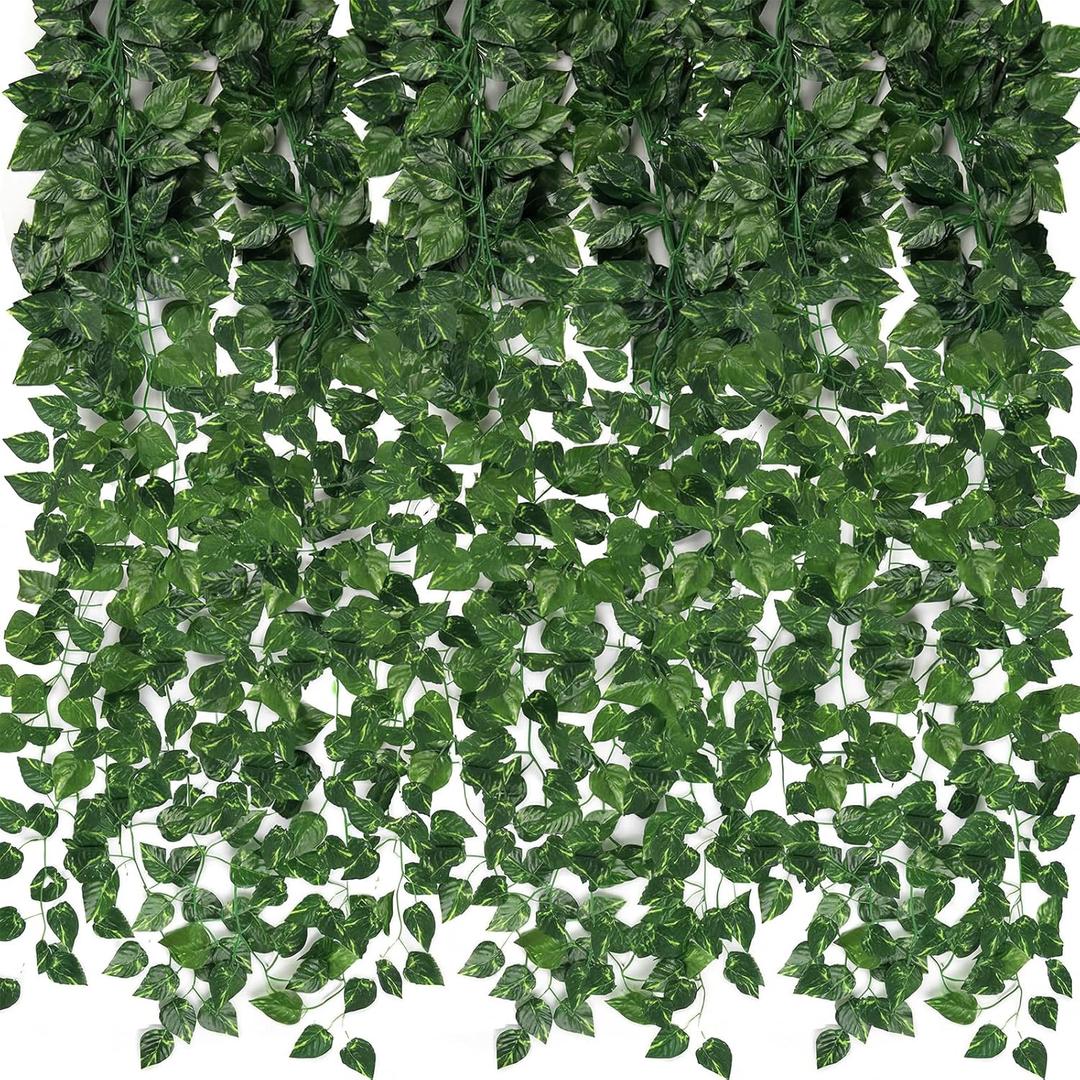 CEWOR Fake Vines for Room Decor 24 Pack 168ft Artificial Ivy Greenery Garland for Bedroom Wall Decor, Hanging Green Leaves for Party Wedding Christmas Decoration 