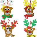 4E's Novelty Reindeer Christmas Ornament Craft for Kids (12 Pack) Updated Edition - Foam Bulk Arts and Crafts Kit for Kids Toddlers 4-8 DIY Craft Party Favor Activity Project