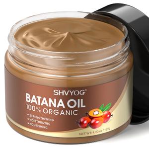 Batana Oil for Hair Growth, 100% Raw Organic Batana Oil for Hair Loss, for Dry, Damaged Hair, Eliminates Split Ends, Enhances Thickness & Increases Shine - 4.23 Oz