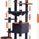 Heybly Cat Tree for Large Cats 20lbs Heavy Duty, 60 inches XXL Cat Tower for Indoor Cats, Multi-Level Furniture Condo with Big Padded Plush Perch, Cozy Basket, Smoky Gray HCT050G