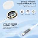 2 x New Apple Watch Charger Cable, 1Pack USB C Magnetic iWatch Charger Fast Charging Cord, Portable Wireless Charging Cable Compatible with Apple Watch Series10/Ultra/9/8/7/6/SE/SE2/5/4/3/2/1-3FTWhite