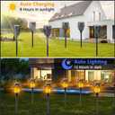 4 Pack Super Larger Size Solar Flame Torch Lights with Flickering Flame, Solar Flame Lights Outdoor Waterproof for Garden Decor, Extra Bright Tiki Torches Solar Lights Outdoor for Pathway Patio Yard