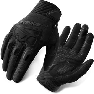 INBIKE Mountain Bike Gloves for Men Knuckle Guard Padded Men's Cycling Gloves Breathable for MTB Motocross Racing Dirtbike (Large, Black)