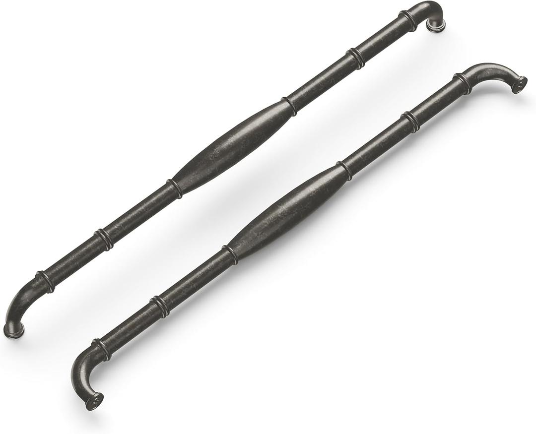 Hickory Hardware 1 Pack Solid Core Kitchen Appliance Pulls, Luxury Cabinet Handles, Hardware for Doors & Dresser Drawers, 24 Inch Hole Center, Black Nickel Vibed, Williamsburg Collection