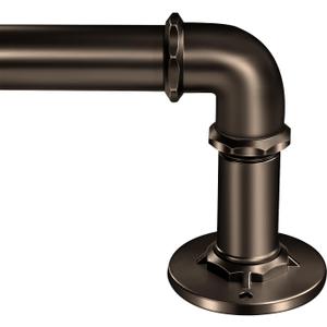 30-120 Inch Wrap Around Curtain Rod 1" Diameter for 30-114 Windows, Adjustable Curtains Rod, Bronze Industrial Curtain Rods for Windows Heavy Duty Window Treatment Rods for Blackout Curtains 1 Pack