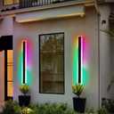 Mikeru Modern RGB 7-Color Dimmable Wall Light, 47 inches, Aluminum & Acrylic, IP65 Waterproof, Remote Control, Suitable for Outdoor/Indoor Wall Lighting