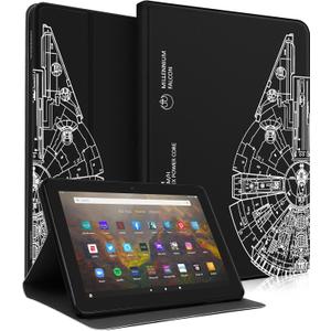 for Amazon Kindle Fire HD 10/10 Plus Tablet Case 13th/11th Generation for Women Girls Kids Boys Men Folio Cover Cute Fashion Design Black Unique Cool Teens Cases for Kindle Fire 10.1 Inch (2-Black Rotary Gear)