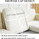 Couch Covers for 2 Cushion Sofa Pet Friendly Couch Cushion Covers Universal Sofa Covers Washable Stretch Slipcovers for Sectional Sofa (Texture Ivory White,Large Double Seat Cover)
