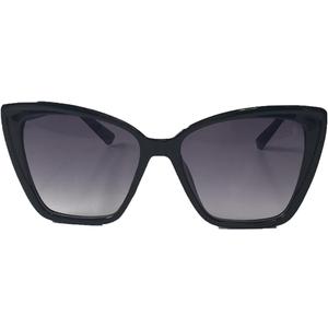 Fashion Culture Greer Oversized Square Cat Eye Sunglasses with Travel Case, Black