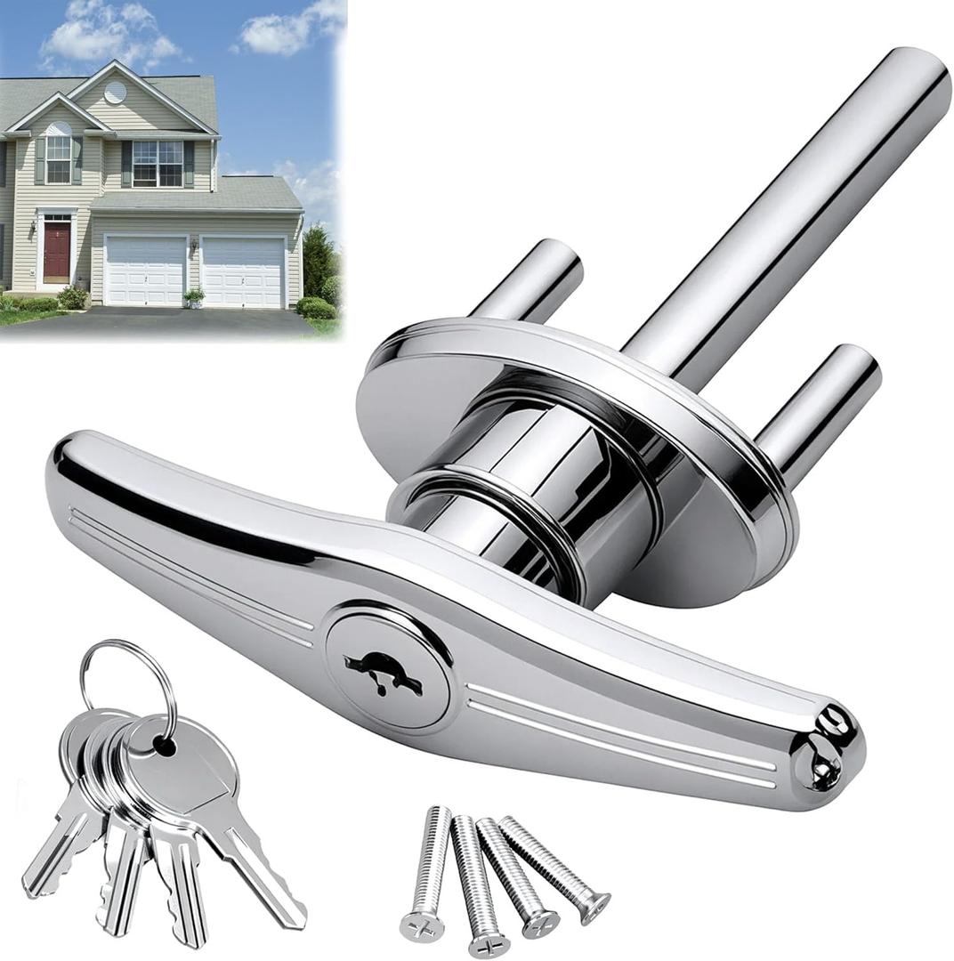 Garage Door Lock T-Handle, Garage Doors T Handle Lock with 4 Keys and 2 Sets Bolts, Fit 1-3/8" to 2" Thick Doors Universal Replacement with Mounting Hardware Garage Door Lock T-Handle, Garage Doors T Handle Lock with 4 Keys and 2 Sets Bolts, Fit 1-3/8" to 2" Thick Doors Universal Replacement with Mounting Hardware