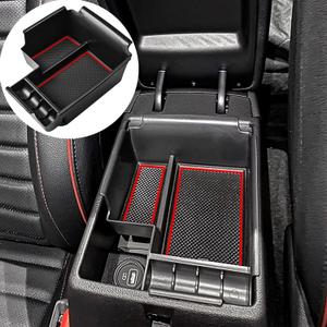 TACORBO Center Console Organizer Compatible with 2019-2024 Kia Forte LX/LXs/GT-Line/GT Insert Tray ABS Armrest Secondary Storage Box, Red