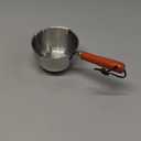 Butter Warmer With Wooden Handle for Seafood, Mini Milk Warmer Stainless Steel for Coffee, Melting Pot Small Heating Cookware Soup Warmer Pan (5.28oz/150ml)