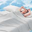 Topcee Cooling Comforter Twin Size (60"x90")-Cooling Blanket Everlasting Cold Touch for Hot Sleepers-Q-max>0.45 Double-Sided Lightweight Design Summer Ice Blanket for Night Sweats-Grey