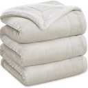 Bedsure Sherpa Fleece Blankets King Size for Bed - Thick and Warm, Soft Fuzzy Plush King Blanket for Winter, Linen, 108x90 Inches