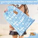 Pickmesh 2 Pcs Happy Birthday Drawstring Gift Bags 20 x 28 Inch Extra Large Baby Shower Bags Reusable Fabric Colorful Wrapping Pouches for Gender Reveal Supply Decor(Blue,Blue Baby Shower)