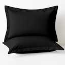 2 Pack Pillow Shams King Size 20x36 600 Thread Count 100% Organic Cotton Black Pillow Covers with 2 Inch Decorative Flange, Soft & Smooth Premium Hotel-Quality Pillowcases Set of 2, Black 