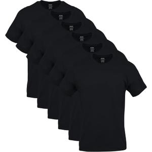 Gildan Men's Crew T-Shirts, Multipack, Style G1100 (Black, 6-pack), Small