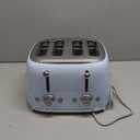 Smeg 50's Style Retro Aesthetic 4 Slice Toaster 6 Presets Extra Wide Slots Pastel Blue TSF03PBUS