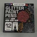 ARTISTRO 12 Glitter Paint Pens Sparkly and Shiny for Rock Painting, Stone, Ceramic, Glass, Wood, Fabric, Scrapbooking, DIY Craft Making, Coloring, Acrylic Glitter Markers Extra-Fine Tip 0.7mm