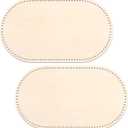 Vercraft 2 Pcs Vercraft Moses Basket Wood Bottom 27.56 x 15.75 Inches/ 70 x 40 cm Oval Natural Wood Base Shaper for DIY Crochet or Knitting Weaving Crafts Home Decoration (Base Only) Hole: 1cm