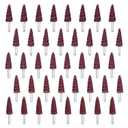 40Pcs Cone Shape Abrasive Sandpaper 1/4 Inch Shank Flap Wheels, 80/120/180/240/320 Grits Aluminum Oxide for Removing Rust, Deburring, Polishin