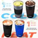 KETIEE Travel Mug 12oz, Vacuum Insulated Coffee Mug with Leakproof Lid, Travel Coffee Tumbler Stainless Steel Double Walled Reusable Coffee Cup for Hot and Iced Water (Black)