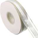 PATIKIL 1 Inch x 46 Yard Organza Chiffon Ribbon, Golden Edge Gift Wrapping Ribbon for Bouquet Cake Invitations Card Decor Home Party Decoration, White