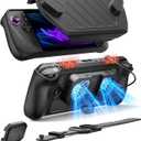 JSAUX PC0111 ModCase Compatible with ASUS ROG Ally X, Modular ROG Ally X Case with Cooling Fan, Included Protective Case, Face Cover, Cooling Fan, Metal Bracket and Strap - Cooler Set