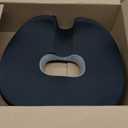 Concave U Surface Donut Pillow for Tailbone Pain Cradle Tailbone Reducing Pressure on Pelvis- Hemorrhoid Pillow for Office, Car, Home Seat- Black/Gray