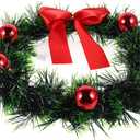 Festive Christmas Wreath for Car and Front Door Holiday Decoration and Bow for Outdoor and Vehicle Decor