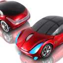 elec Space Wireless Mouse, 2.4GHz Car Wireless Mouse Cool 3D Sport Ergonomic Optical Cordless Mice with USB Receiver for PC Laptop Computer Women Small Hands (red)