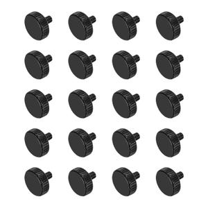 MECCANIXITY 20pcs M3 x 5mm Knurled Thumb Screws, Black Steel Flat Head Thumb Screws Metric Knurled Bolts Grip Knobs Hand Tighten Thread Fasteners