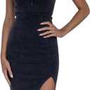 utcoco Denim Dress for Women Sleeveless Side Slit Bodycon Midi Jean Dresses for Women 2025 (X-Small, Black)