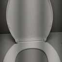 KOHLER 20110-96 Brevia, Slow Close Toilet Seat, Elongated Toilet Seat, Grip-Tight Bumpers Quick-Attach Hardware, Biscuit