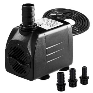 Simple Deluxe 8.2ft High Lift 400 GPH 30W Water Table Pump (1514L/H) with 3 Nozzles, Perfect for Fish Tank, Hydroponics, Fountains, Ponds, Aquariums, Black
