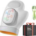 WUX Hand Massager with Heat Compression Relief, 3 Massage 4 Temperatures 5 Compression Models Therapy Glove, Arthritis & Wrist Carpal Tunnel Muscles Pressure Point Therapy, Ideal Gifts for Women/Men (White)