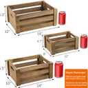 Lawei Set of 3 Wood Nesting Storage Crates with Handle, Rustic Farmhouse Decorative Wooden Crates Distressed Crates Storage Container for Display, Large Vintage Wood Decor Crates Wooden Baskets