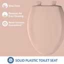 Bemis Classic Colors Slow Close Toilet Seat, Easy Clean Hinges and Durable Plastic Seat, Made in USA, Elongated, Venetian Pink