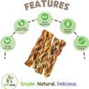 Nature Gnaws Braided Bully Sticks for Dogs 5-6" (10 Count) - Long Lasting for Small and Medium Dogs - Natural Beef Dog Chew Bones - Rawhide Free (EXP 08/01/25)