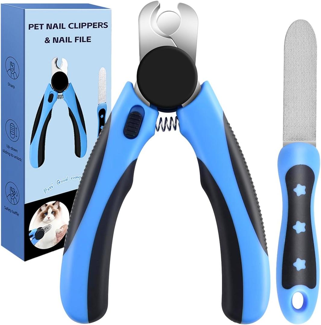 Pet Nail Clipper Grooming Set with Nail File for Dogs & Cats | Professional Pet Nail Clipper & Trimmer Set with Nail File, Ergonomic Handle for Safe & Easy Claw Grooming of Dogs & Cats