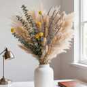 Boho Decor Bouquet - Pampas Grass,Eucalyptus,Lavender,Bunny Tail,Billy Balls 16~17inch Natural Dried Flowers for Home,Living Room,Wedding,Room,Wall Decor