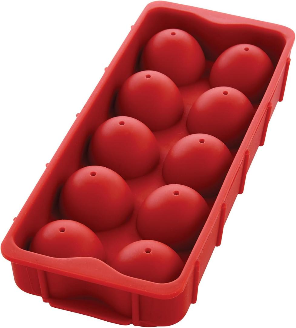HIC Kitchen Cannonball Silicone Ice Cube Tray, Non-Stick, Makes 10 Large Ice Balls