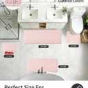 ILANGO Pink Bathroom Rugs 32" 20" Non Slip & Super Absorbent Extra Thick Soft, Washable Bath Mat for Floor, Microfiber Plush Shaggy Bath Rug with Rubber for Bathtub Shower Room Sink