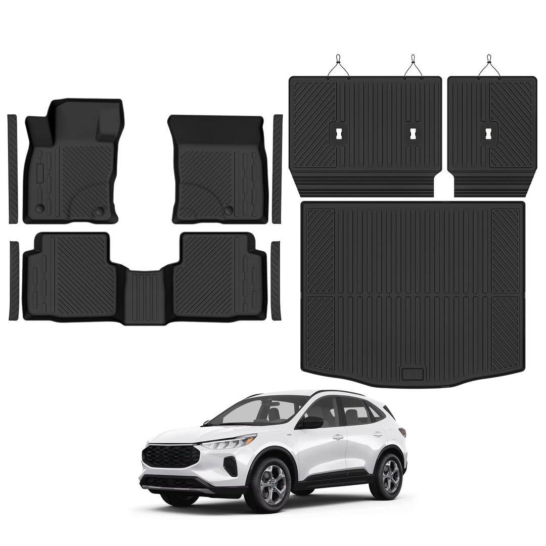 NQOQN Custom Fit Floor Mats for 2016-2022 Honda Pilot 8 Seats/Bench Seat