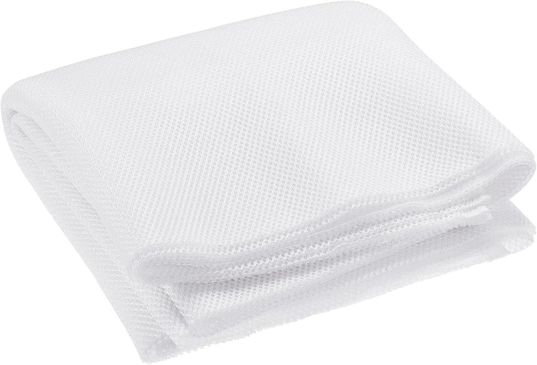 uxcell 2Pcs Beige White Speaker Mesh Grill Cloth (not Cane Webbing) Stereo Box Fabric Dustproof Cloth 50cm x 160cm 20 Inches x 63 Inches