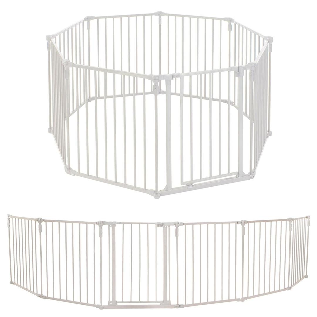 Toddleroo by North States - 3 In 1 Metal Superyard Baby Play Yard: 8 Panel Playpen, Gate, or Extra Wide Fence - Encloses Up to 19 Square Feet - 30 Inches Tall - Taupe