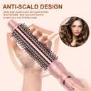 Heated Round Brush Curling Brush,Volumizing Thermal Brush 1 Inch Ceramic Tourmaline Heated Hot Ionic Iron, Curling Wand Hair Styler Tool (Pink, 1 inch)